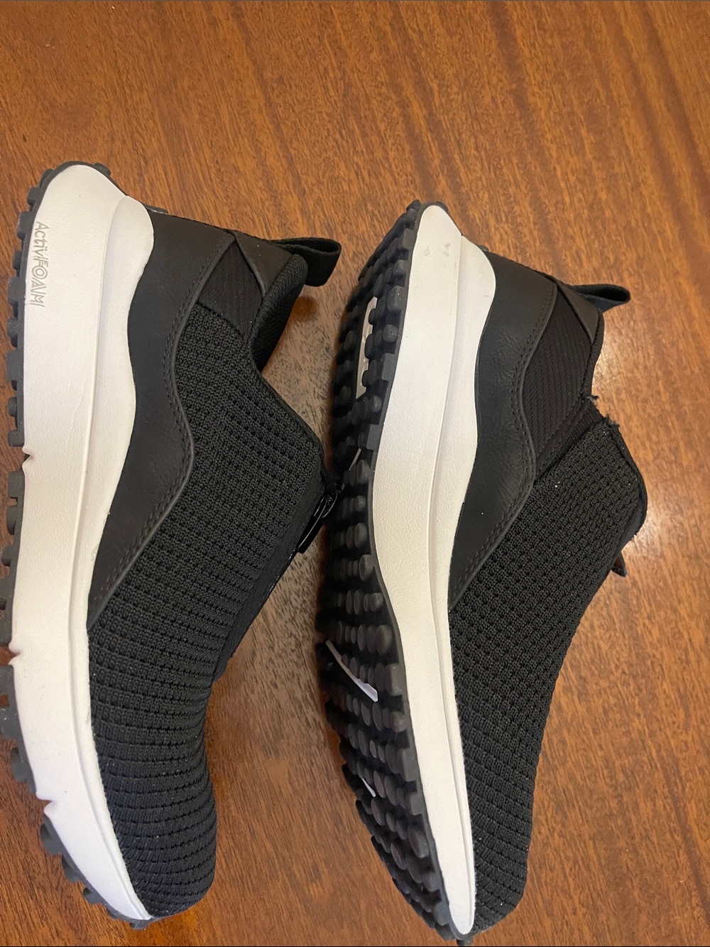 Ryka Black Slip-On Knit Sneakers with White Sole - Picture 3 of 4